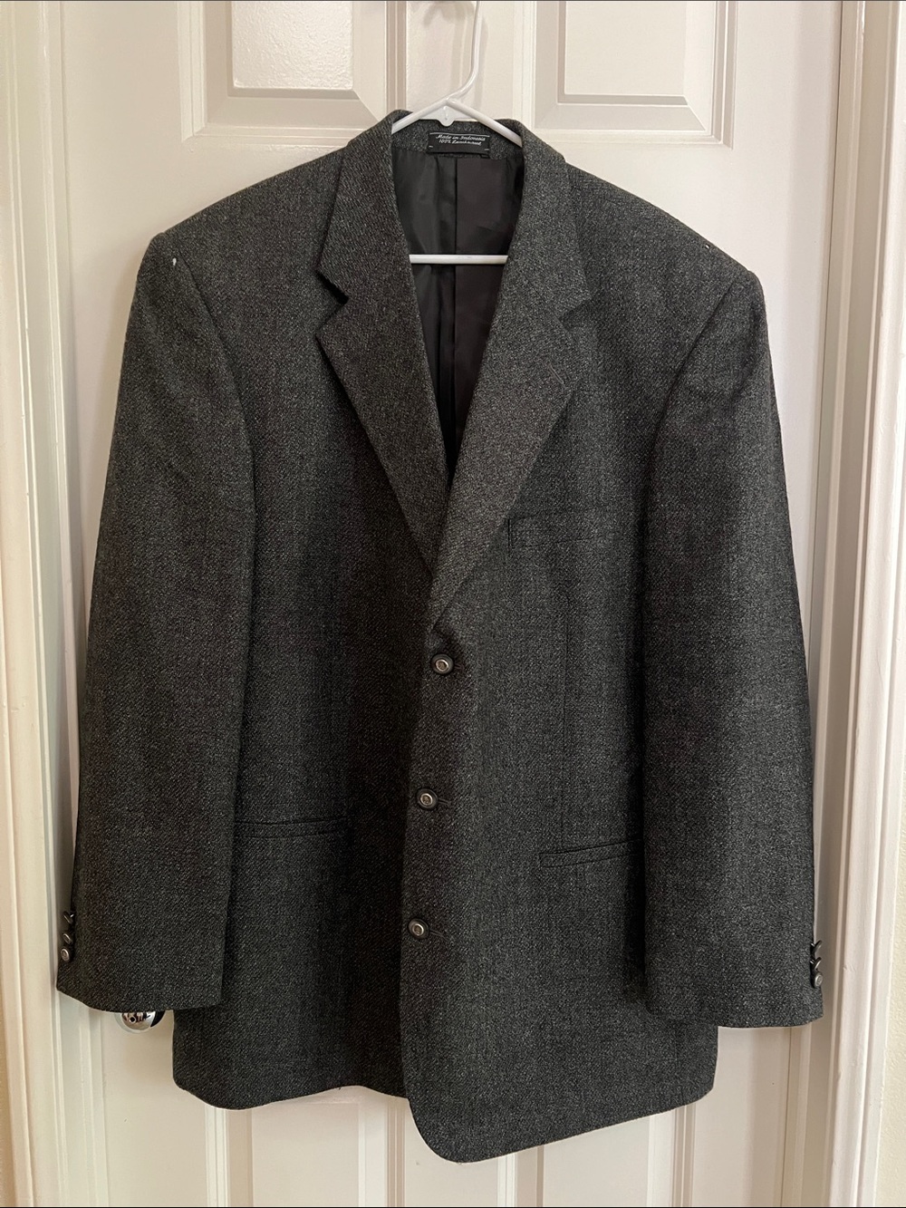 Men's Charcoal Herringbone Sport Coat - Classic Tailored Blazer